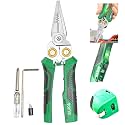 LAOA Wire Stripper Tool with Voltage Tester, 8-in-1 Electrician Pliers with Wire Cutter, Cable Splitter, Wire Puller and Crimper, USB-C Rechargeable Electrical Tool for Electricians and DIY Repairs