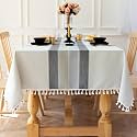 Laolitou Rectangular Tablecloth Cotton Linen Fabric 553939x703939