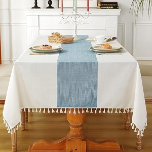 Laolitou Rustic Farmhouse Kitchen Table Cloth Coffee