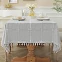 Laolitou Rustic Tablecloth Embroider- Waterproof Tablecloths for