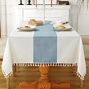 Laolitou Rustic Tablecloth Cotton Linen Waterproof Tablecloths