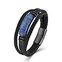 Lapis Lazuli Bracelets for Men Leather Black Bracelet