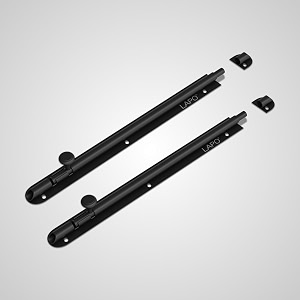 lapo 2 pack heavy duty stainless steel tower bolt 12 inch tower bolt for main door and bathroom kundi latch for bedroom chitakni tower bolt for homeoffices doorswindows black finish pack of 2