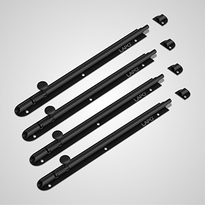 lapo 4 pack heavy duty stainless steel tower bolt 12 inch tower bolt for main door and bathroom kundi latch for bedroom chitakni tower bolt for homeoffices doorswindows black finish pack of 4