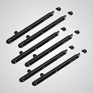 lapo 6 pack heavy duty stainless steel tower bolt 12 inch tower bolt for main door and bathroom kundi latch for bedroom chitakni tower bolt for homeoffices doorswindows black finish pack of 6