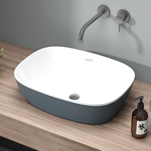 lapo basin for bathroom ceramic tabletop wash basin table top wash basin for bathroom and livingroom decor countertop vessel sink charcoal grey finish 39x505x137 cm core