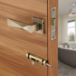 lapo premium door lock for bathroom 45x45 lock body  brass latch  keyless feature  supports left amp right door opening  fits 3050mm door thickness  antique finish  3 years warranty  ro-131