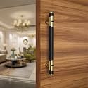 LAPO Door Handle for Main Door 36 inch, Wooden Wooden & Glass Door Handle, Door Pull Push Handle,Stainless Steel Pipe and Brass Base-Pack of 1 | Black-Gold Finish | 3 Years Warranty