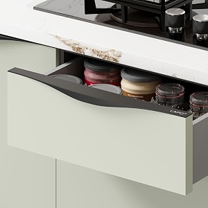 lapo elite 14 inch aluminum kitchen profile handle cabinet profile handle drawer handle for kitchen profile handle for wardrobe profile pull handle for home hotel officeblack finish pack of 1