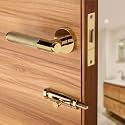 LAPO Brass Door Lock Set for Bathroom Area | 45x45 Lock Body | Brass Latch | Keyless Feature | Works with Left-Right Door| Fits 30–50mm Thickness Range | PVD Gold Finish | 3 Year Warranty | Ro-2100