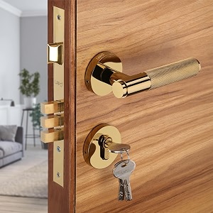 lapo brass door lock set for main door amp bedroom  50x85 lock body  70mm cylinder  suits left-right door  designed for 3050mm thickness  3 brass key  pvd gold finish  3 years warranty  ro-2100