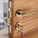 LAPO Brass Door Lock Set for Main Door &amp; Bedroom | 50x85 Lock Body | 70mm Cylinder | Suits Left-Right Door | Designed for 30–50mm Thickness | 3 Brass Key | PVD Gold Finish | 3 Years Warranty | Ro-2100