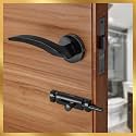 LAPO Strong Mortise Door Lock with Pull Handle and Baby Latch, Reliable Heavy Duty Brass Lock for Bathroom and Balcony Doors, Stylish Black Finish, 3 Years Warranty Ro-115