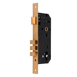 lapo heavy duty brass lock body set for wooden door mortise lock body lock body 50 mm x 85 mm three bullet rose gold pvd finish-pack of 1 pcs