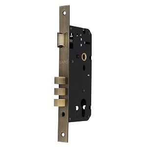 lapo heavy duty brass lock body set for wooden door mortise lock body lock body 50 mm x 85 mm three bullet antique finish-pack of 1 pcs