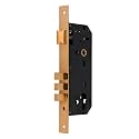 LAPO Heavy Duty Brass Lock Body Set for Wooden Door, Mortise Lock Body, Lock Body 50 mm x 85 mm Three Bullet (Rose Gold PVD Finish)-Pack of 1 pcs
