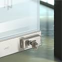 LAPO Heavy Duty Glass Door Bottom Patch Lock Fitting Stainless Steel Glass Door Accessories(Silver Finish) Pack of 1