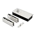 LAPO Heavy Duty Stainless Steel Cylinder Floor Spring Set for Doors, Wooden Glass Aluminum Doors Floor Spring, Top Patch, Bottom Patch,Top Patch Pivot(Glass Door with Weight Upto 90 KG(Silver)Set of 1