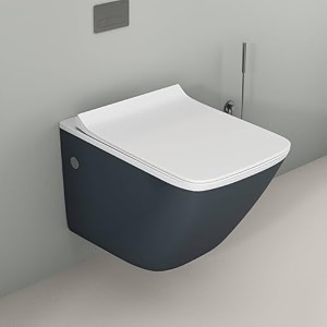 lapo p trap wall hung toilete ceramic rimless commode toilet wall hung western toilet with soft closing toilete seat white 19x14x14 inch-jhn