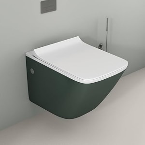 lapo p trap wall hung toilete ceramic rimless commode toilet wall hung western toilet with soft closing toilete seat white 19x14x14 inch-jhn