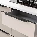 LAPO 5 Pack Premium 10 Inch Aluminum Kitchen Profile Handle, Cabinet Profile Handle, Drawer Handle for Kitchen Wardrobe Pull Handle for Home, Hotel, Office (Black Finish, Pack of 5)