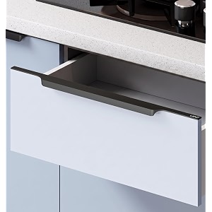 lapo 10 inch aluminium kitchen drawer handle  cabinet amp wardrobe profile pull  firm grip  ideal for home hotel amp office  cut-to-length design  quick install  black finish pack of 1
