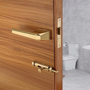 lapo door lock for bathroom amp balcony  45x45 lock body  brass latch  support left amp right door opening  keyless operation  fits 3050mm door thickness  pvd gold finish  3 year warranty  ro-125