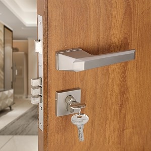 lapo mortise door lock for home main door amp bedroom with handle 3 brass keys left-right fit 30-50mm door home office hotel 50x85mm body heavy-duty 70mm cylinder  matt finish  ro-125