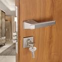 LAPO Mortise Door Lock for Home Main Door &amp; Bedroom with Handle, 3 Brass Keys, Left-Right Fit 30-50mm Door Home Office Hotel, 50x85mm Body, Heavy-Duty 70mm Cylinder | Matt Finish | Ro-125