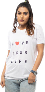lappen fashion women printed round neck pure cotton white t-shirt
