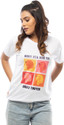 Lappen Fashion Women Printed Round Neck Pure Cotton White T-Shirt