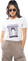 Lappen Fashion Women Printed Round Neck Pure Cotton White T-Shirt