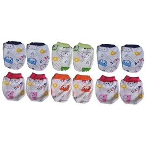 baby cotton mittens set for newborn babies  baby hand gloves 0-6 months multicolors white-pack of 6