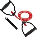 Toning Tube, Exercise Bands for Stretching, Workout and Resistance Band Stretch Latex Set Tube Heavy Hard Light Fitness, Physical Therapy with Additional Door Anchor Men Women (Red)