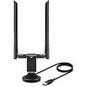 Laprite 1200Mbps Long Range USB WiFi Adapter for PC Desktop Laptop of Windows 11/10/8.1/8/7,USB Wireless Adapter Dual Band 2.4GHz 300Mbps + 5GHz 867Mbps, 2X 5dBi High Gain Antennas, USB 3.0 Cradle