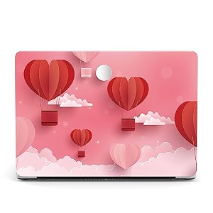 laprite case fit with macbook pro 14 inch a2442 2021-2022 release a2779 2023 hard shell cover for macbook pro 1434 m1m2 pro  m1 m2 max with touch id red baloon