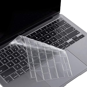 laprite premium ultra thin keyboard cover protector for macbook air 1334 a2179 a2337 m1 chip year 2020 - transparent