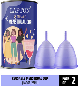lapton large reusable menstrual cup pack of 2