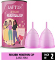 LAPTON Large Reusable Menstrual Cup (Pack of 2)