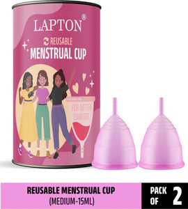 lapton medium reusable menstrual cup pack of 2
