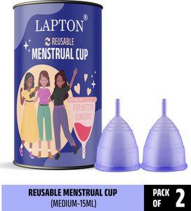 lapton medium reusable menstrual cup pack of 2