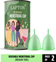 LAPTON Medium Reusable Menstrual Cup (Pack of 2)