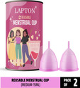 LAPTON Medium Reusable Menstrual Cup (Pack of 2)
