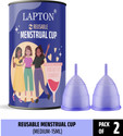 LAPTON Medium Reusable Menstrual Cup (Pack of 2)