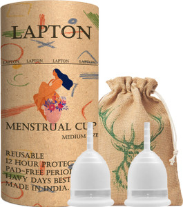 lapton small reusable menstrual cup pack of 2