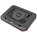 Laptop Cooling Pad, Quiet Turbo Fan Laptop Cooler for 12-19 Inch Gaming Laptop and MacBook, Height Adjustable Laptop Cooling Stand with RGB Light, Sealed Airflow Cooler Pad, USB Powered