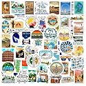 Laptop Vinyl Self-Adhesive Sticker for Adults, Multicolor Stickers for Laptop, Journal, Guitar, Mobile - Waterproof Residue Free (Travelling)