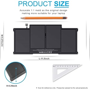laptrix a1496 laptop battery replacement for a1496 macbook air 13 inch a1466 a1377 a1405 2017 early 2015 early 2014 mid 2013 mid 2012 mid 2011 voltage 76v capacity 55wh7200mah