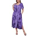 LARACE Plus Size Maxi Dress, Womens Short Sleeve T Shirt Dress with Pockets