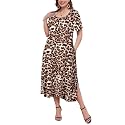 LARACE Plus Size Maxi Dress, Womens Short Sleeve T Shirt Dress with Pockets